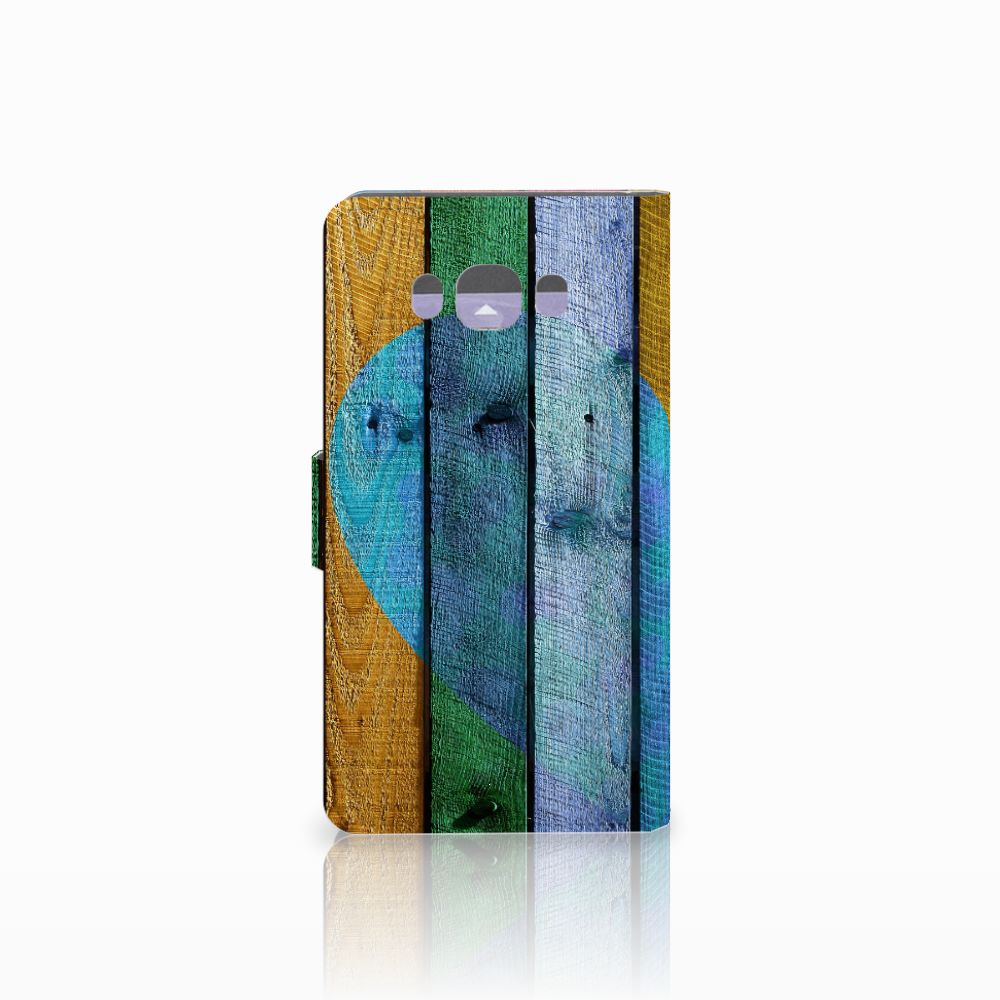 Samsung Galaxy J7 2016 Book Style Case Wood Heart - Cadeau voor je Vriend