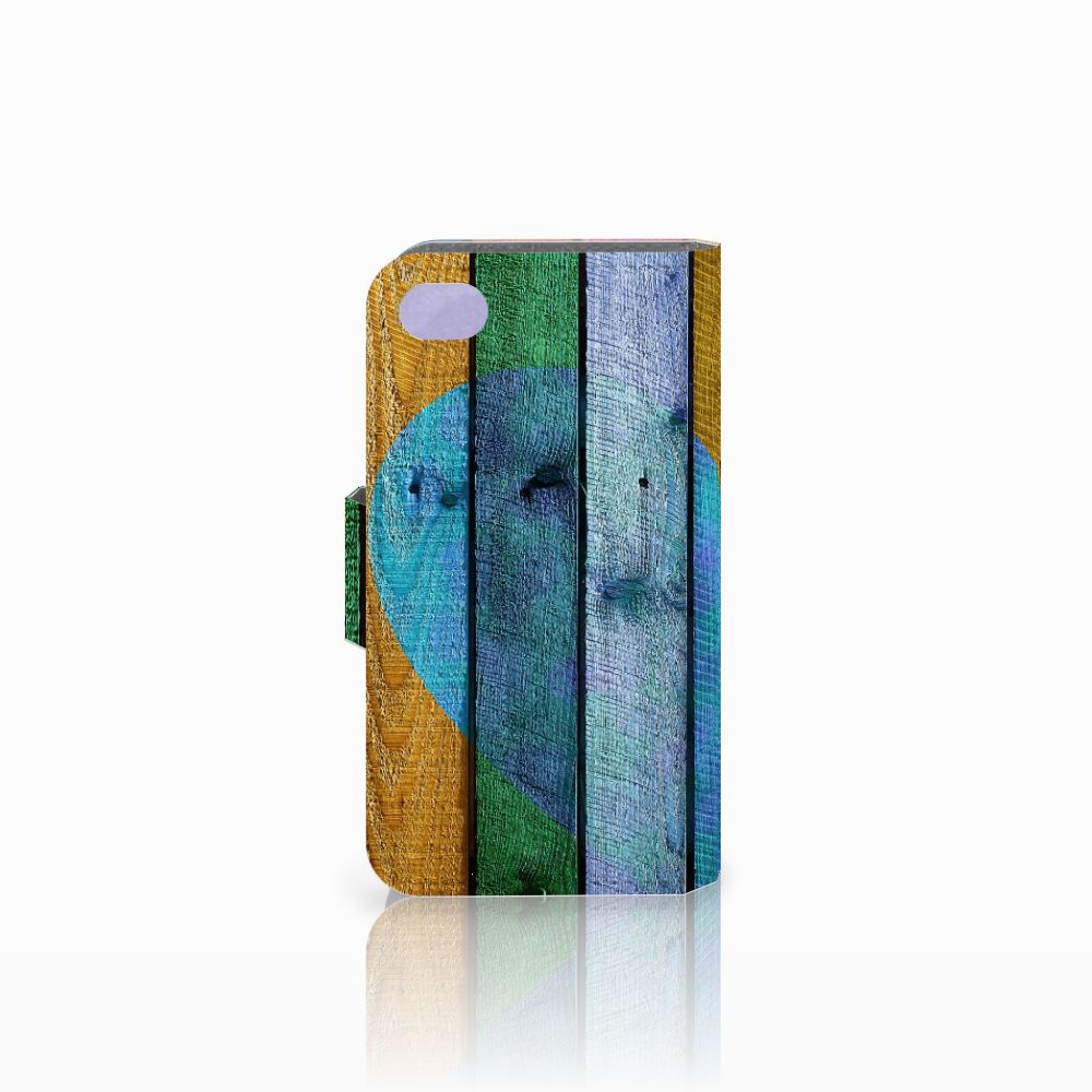 Apple iPhone 4 | 4S Book Style Case Wood Heart - Cadeau voor je Vriend