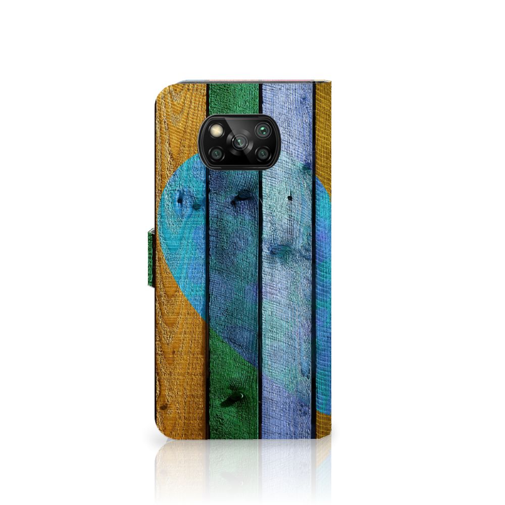 Xiaomi Poco X3 | Poco X3 Pro Book Style Case Wood Heart - Cadeau voor je Vriend