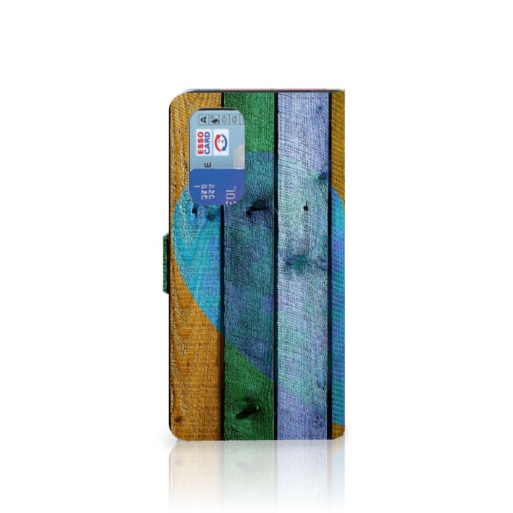 OnePlus 9 Pro Book Style Case Wood Heart - Cadeau voor je Vriend