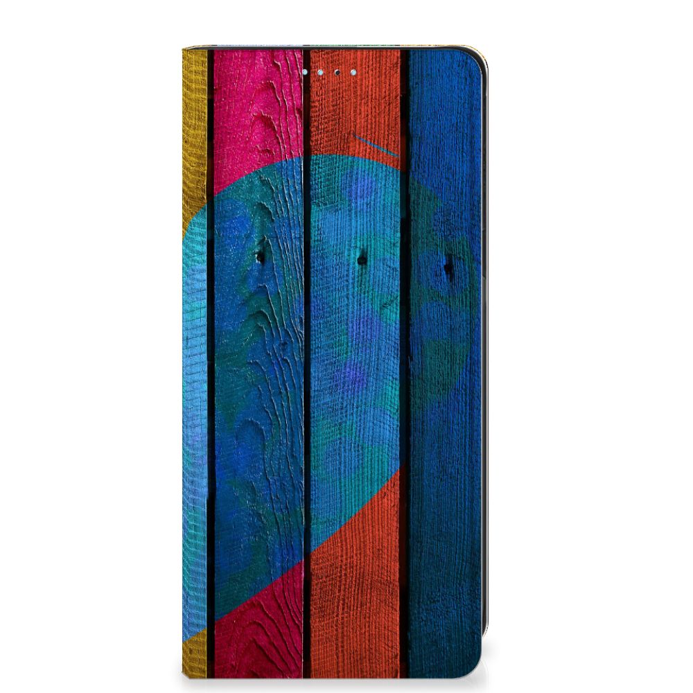 Xiaomi Redmi Note 11/11S Book Wallet Case Wood Heart - Cadeau voor je Vriend