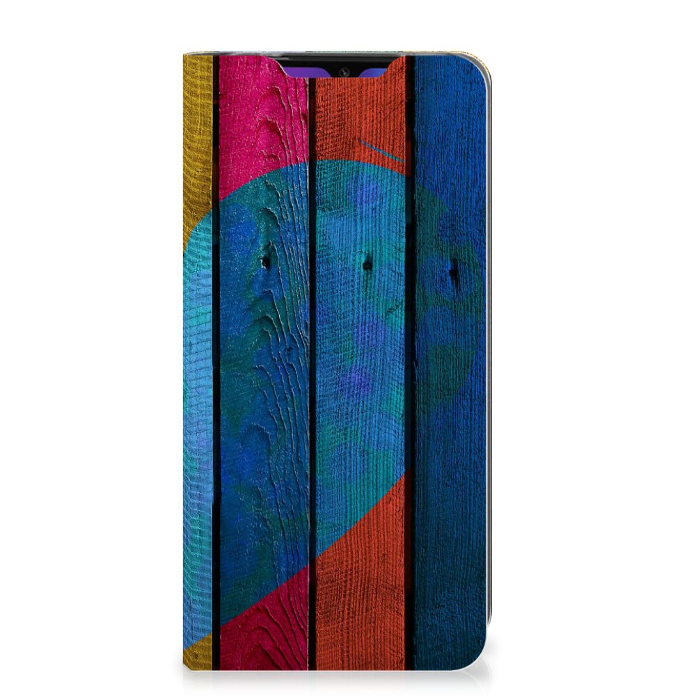 Xiaomi Mi 9 Book Wallet Case Wood Heart - Cadeau voor je Vriend