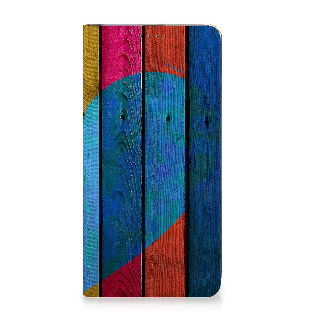 Samsung Galaxy A20e Book Wallet Case Wood Heart - Cadeau voor je Vriend