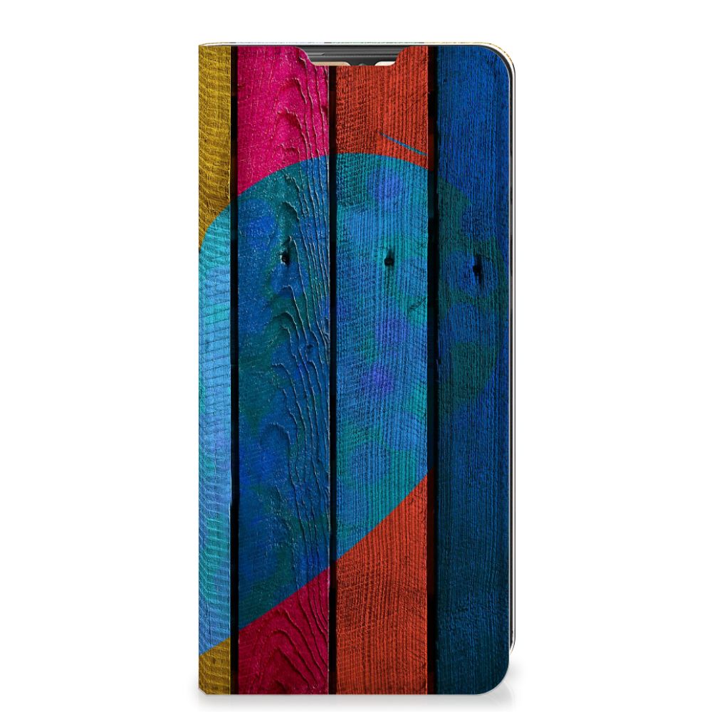 Samsung Galaxy A42 Book Wallet Case Wood Heart - Cadeau voor je Vriend