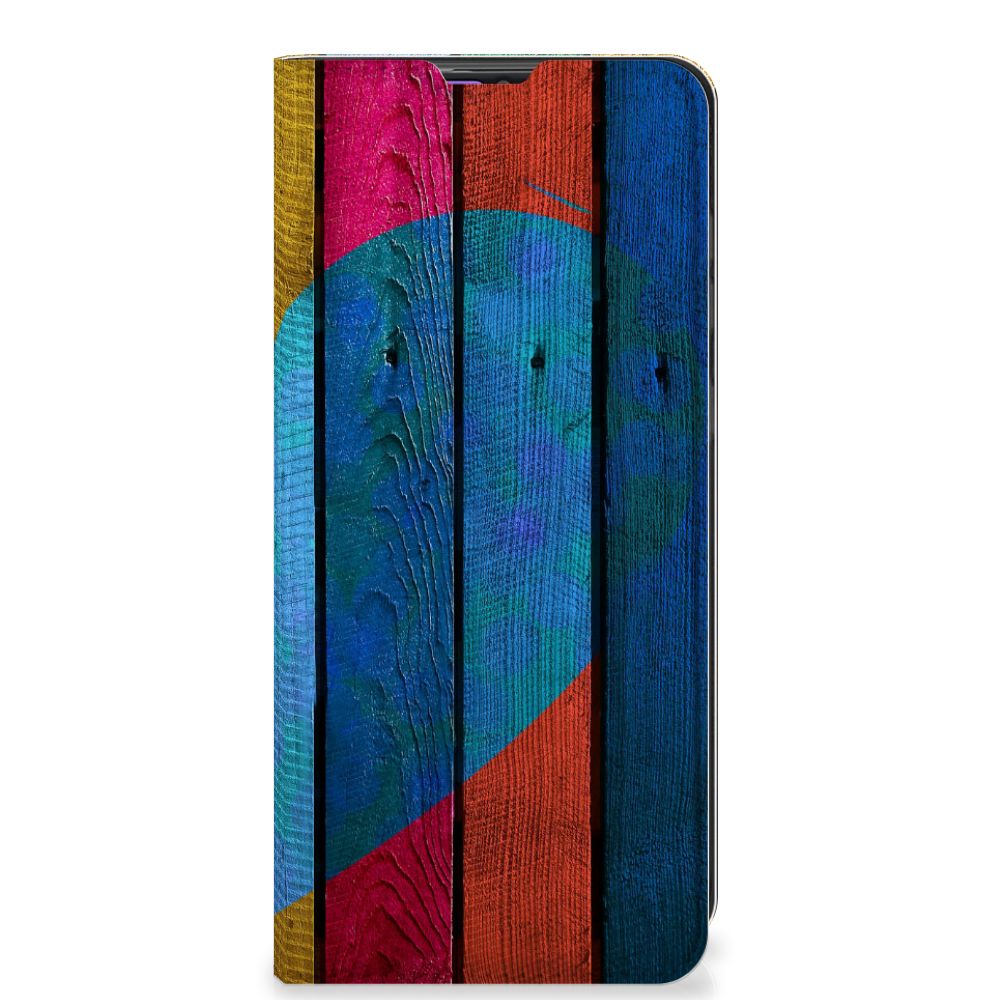 Samsung Galaxy A31 Book Wallet Case Wood Heart - Cadeau voor je Vriend