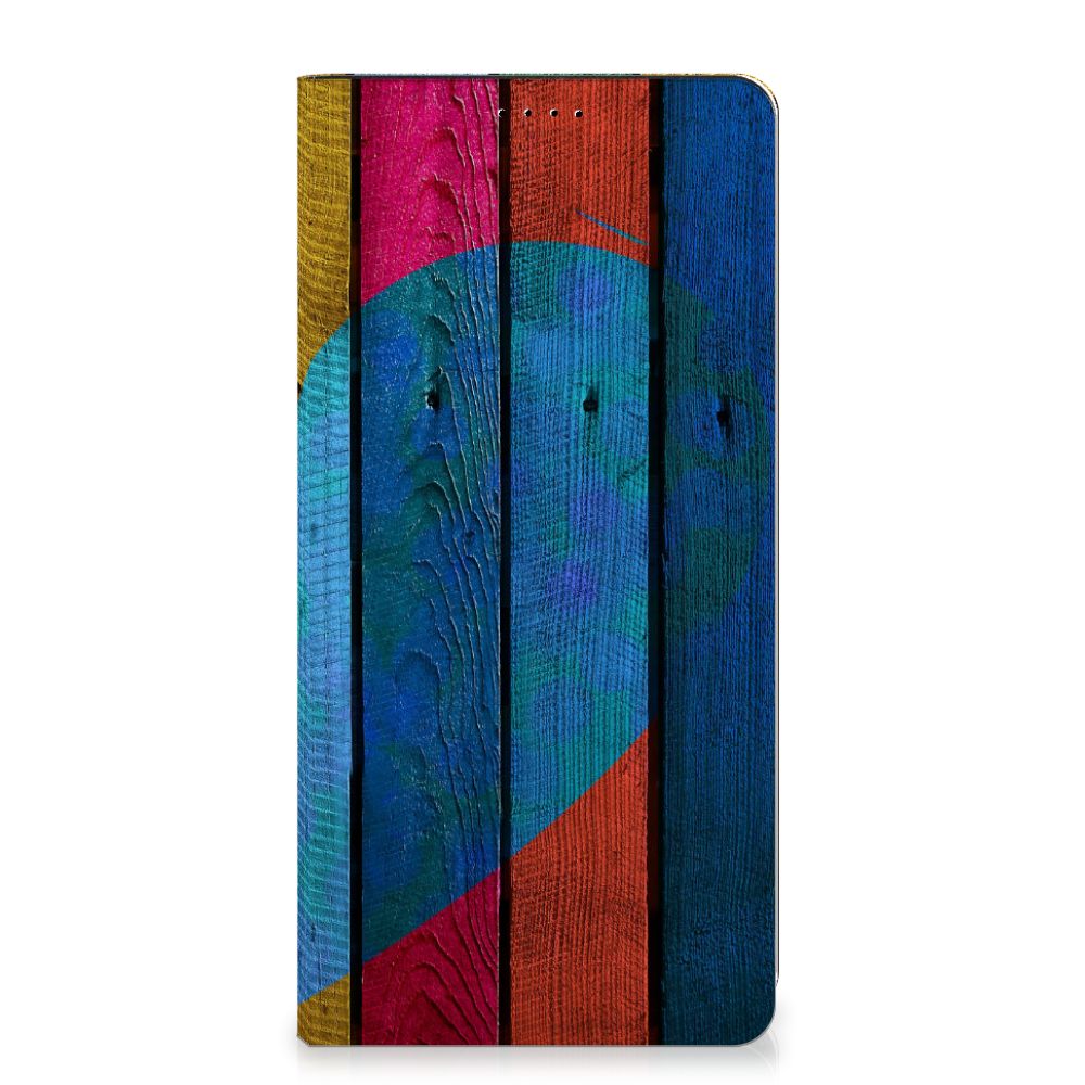 Samsung Galaxy A15 Book Wallet Case Wood Heart - Cadeau voor je Vriend