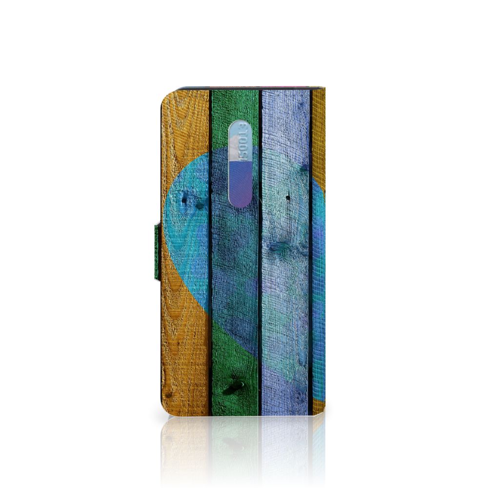 Xiaomi Redmi K20 Pro Book Style Case Wood Heart - Cadeau voor je Vriend
