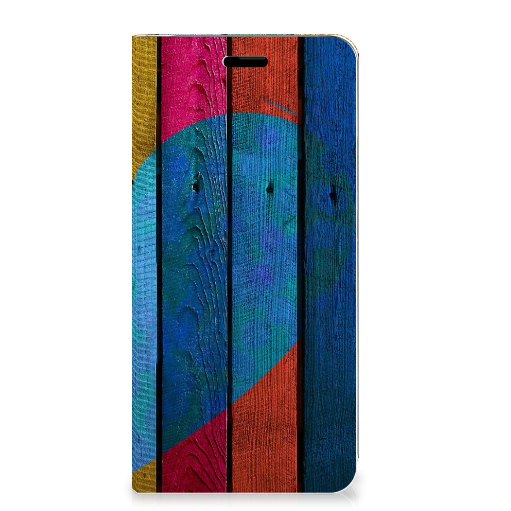 Nokia 5.1 (2018) Book Wallet Case Wood Heart - Cadeau voor je Vriend