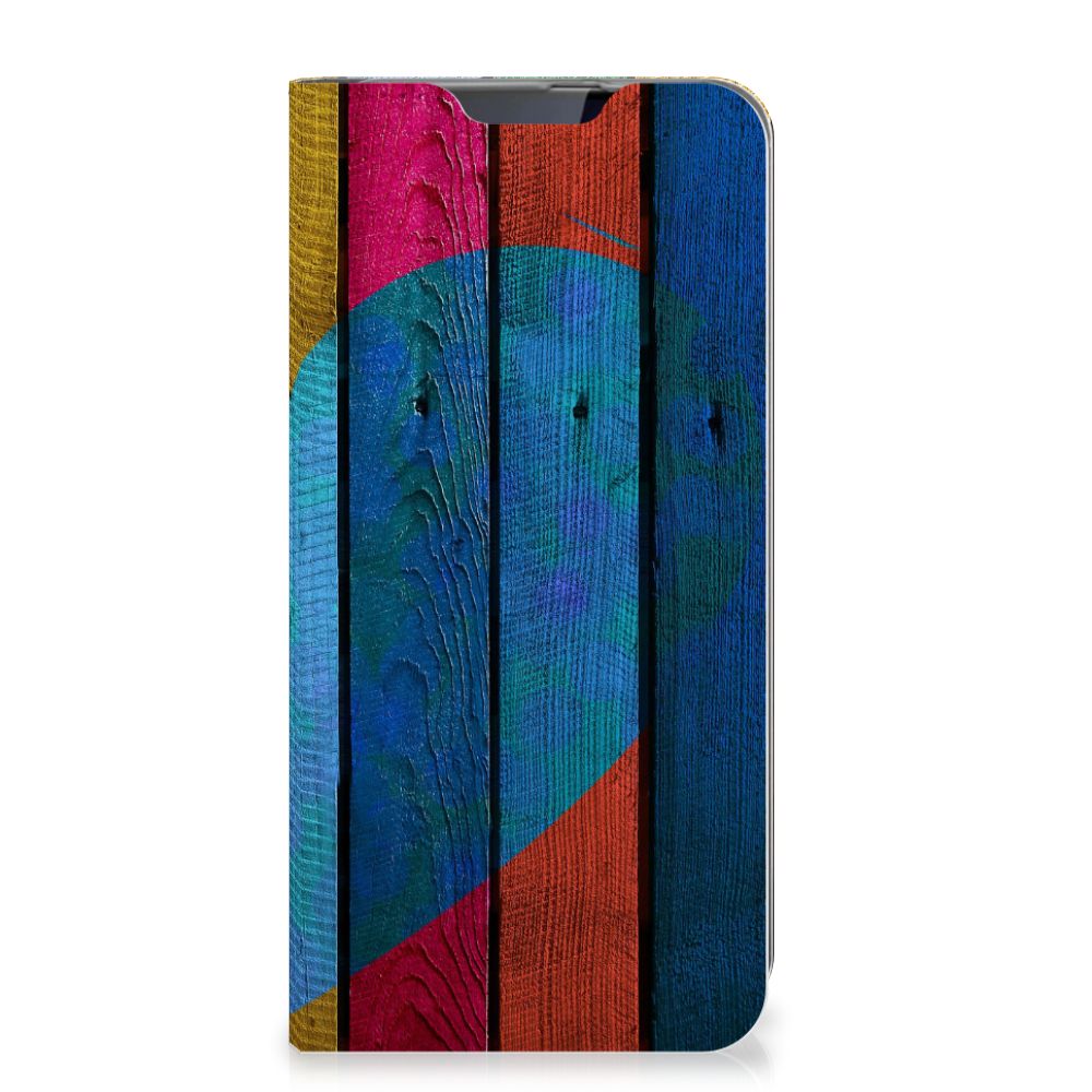 Samsung Galaxy A60 Book Wallet Case Wood Heart - Cadeau voor je Vriend