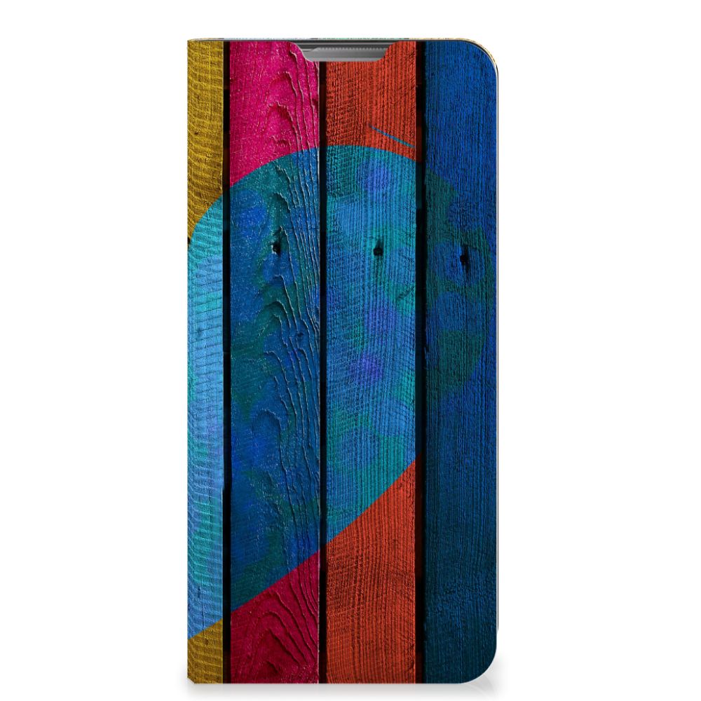OnePlus Nord Book Wallet Case Wood Heart - Cadeau voor je Vriend