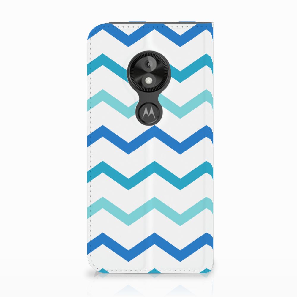 Motorola Moto E5 Play Hoesje met Magneet Zigzag Blauw