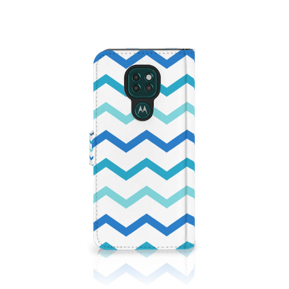 Motorola Moto G9 Play | E7 Plus Telefoon Hoesje Zigzag Blauw