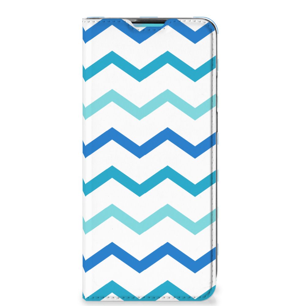 OnePlus 8T Hoesje met Magneet Zigzag Blauw