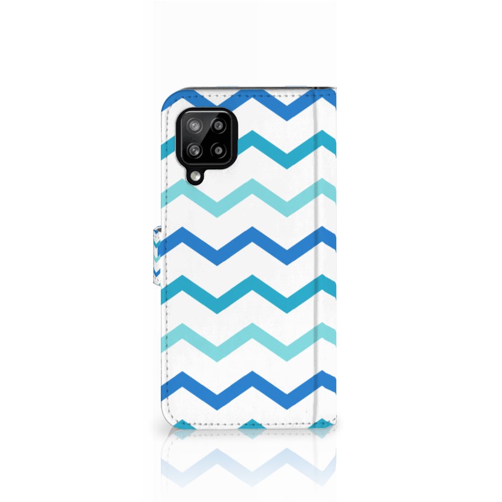 Samsung Galaxy A22 4G | M22 Telefoon Hoesje Zigzag Blauw