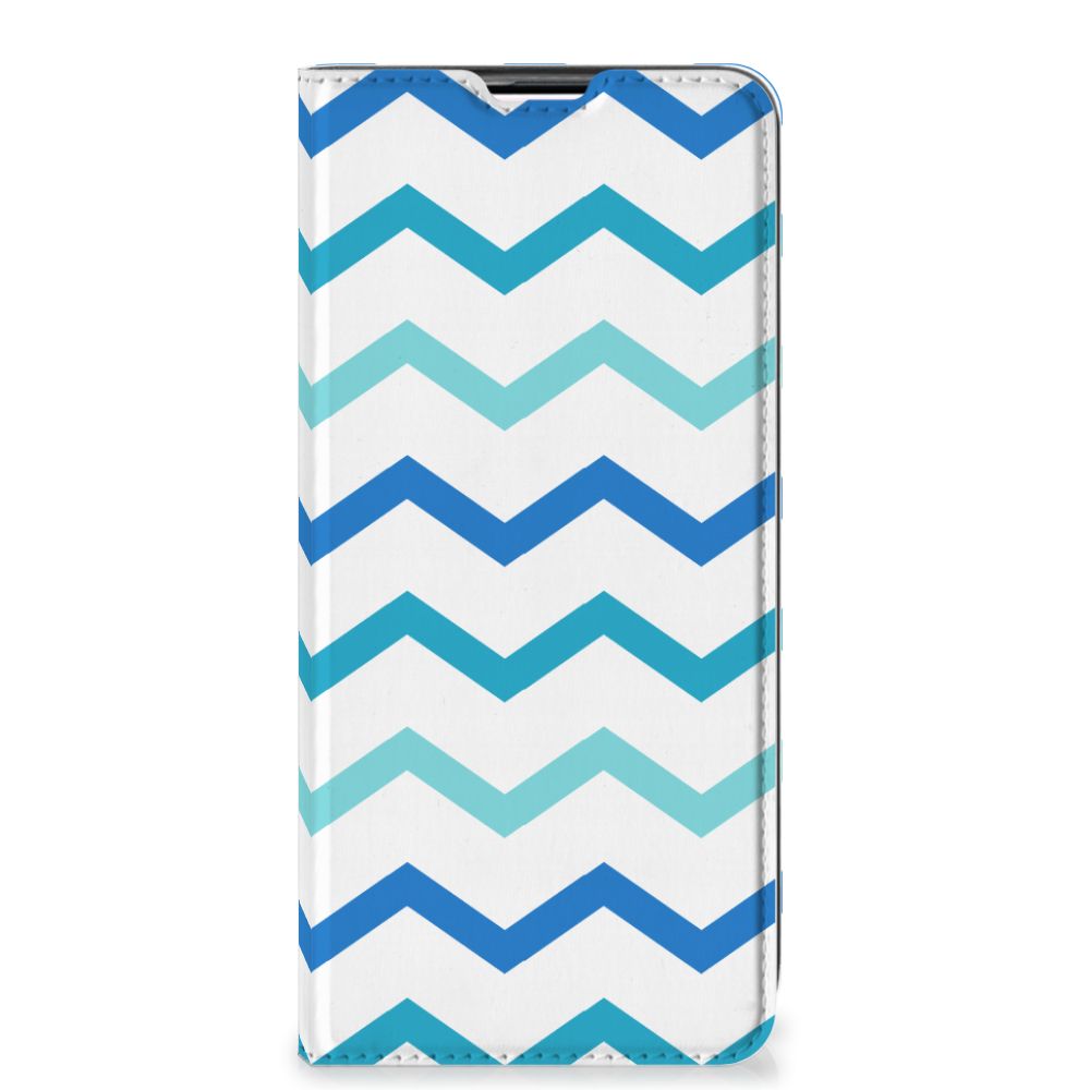 Samsung Galaxy Note 10 Lite Hoesje met Magneet Zigzag Blauw