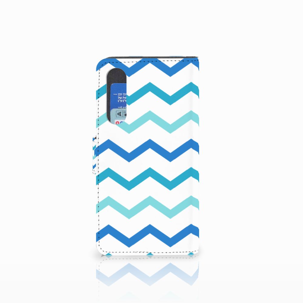 Huawei P30 Telefoon Hoesje Zigzag Blauw