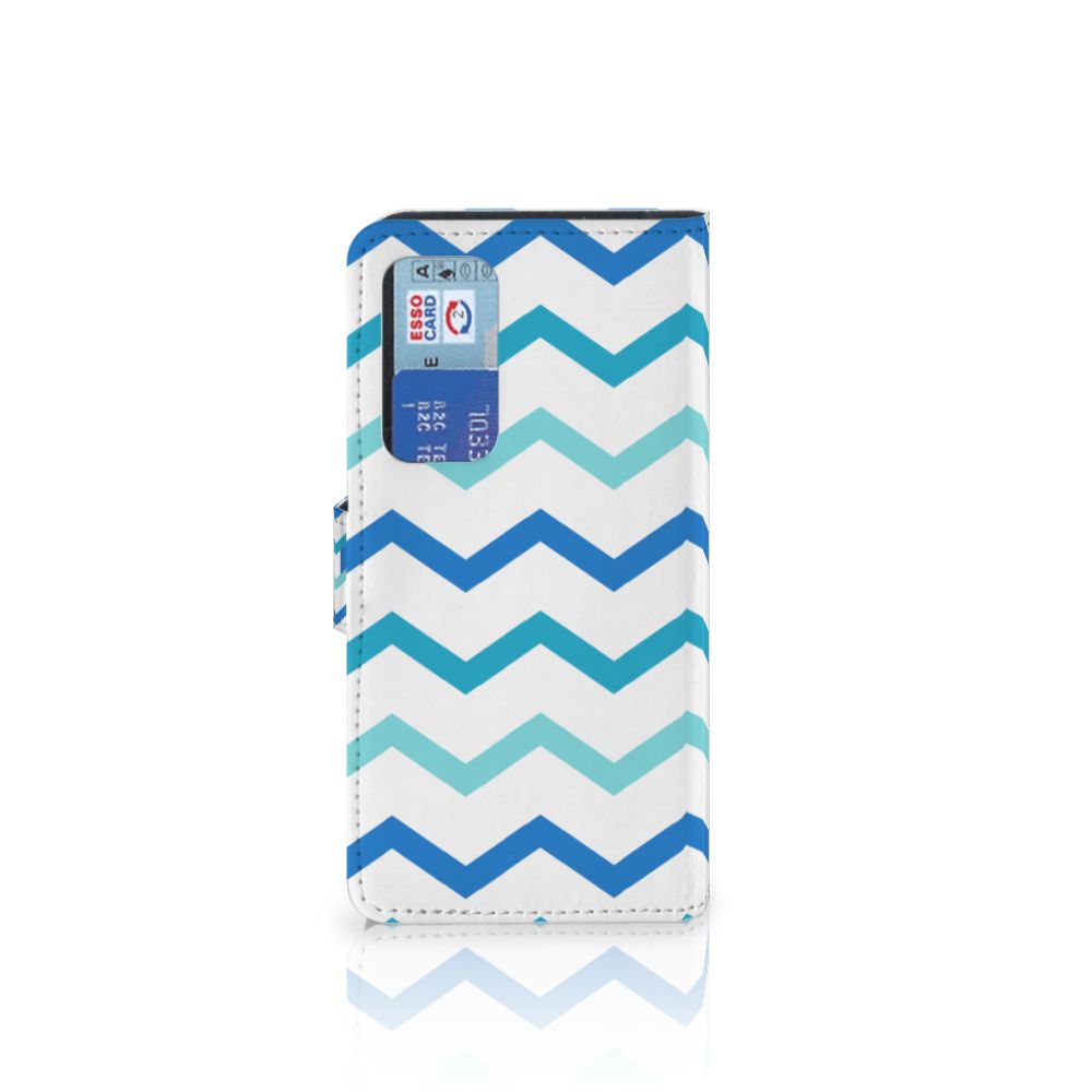 Huawei P40 Telefoon Hoesje Zigzag Blauw