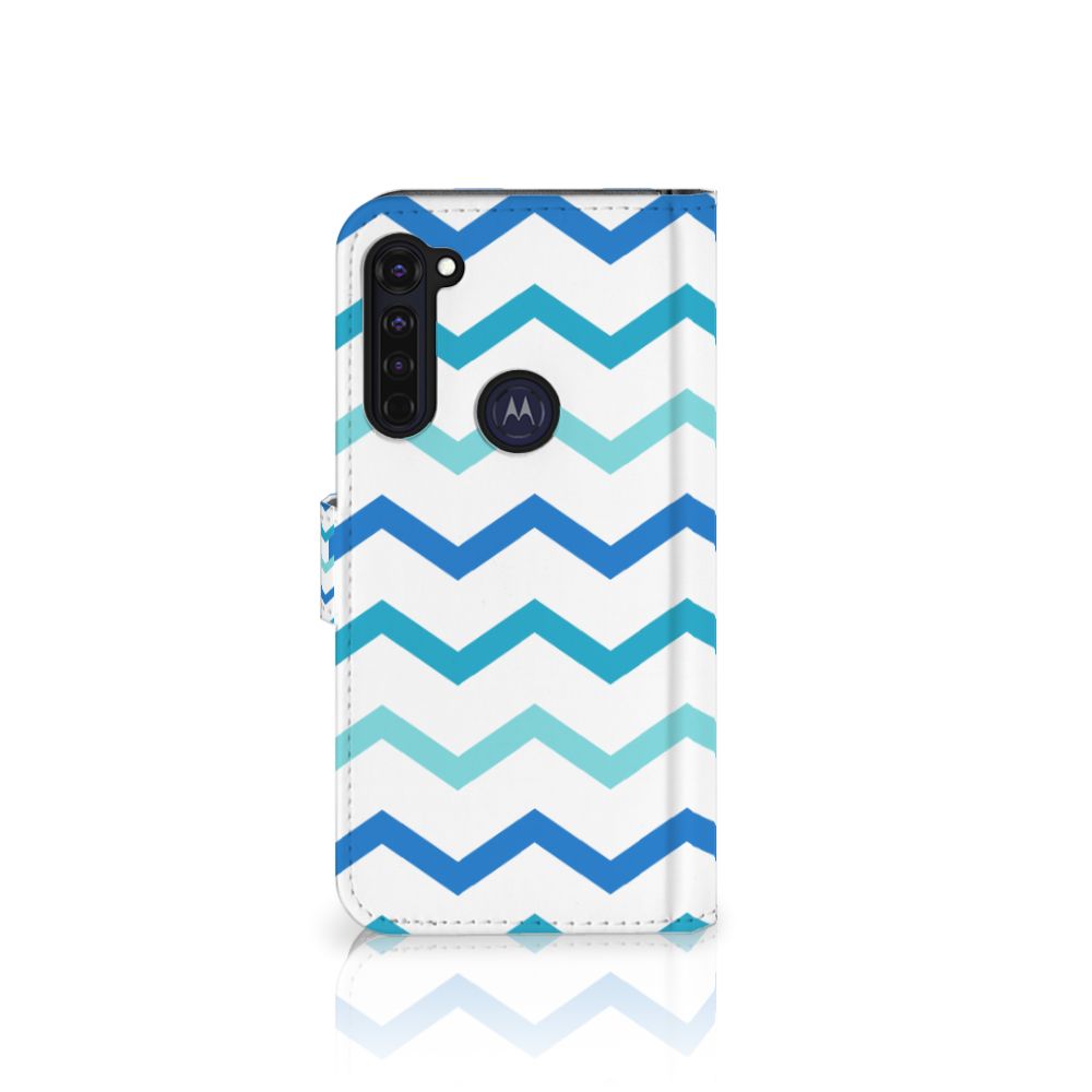 Motorola Moto G Pro Telefoon Hoesje Zigzag Blauw