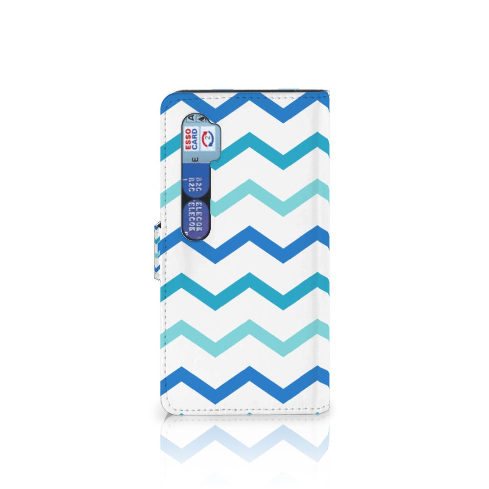 Xiaomi Mi Note 10 Pro Telefoon Hoesje Zigzag Blauw