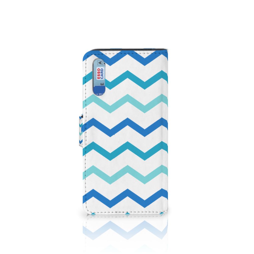 Huawei P20 Telefoon Hoesje Zigzag Blauw