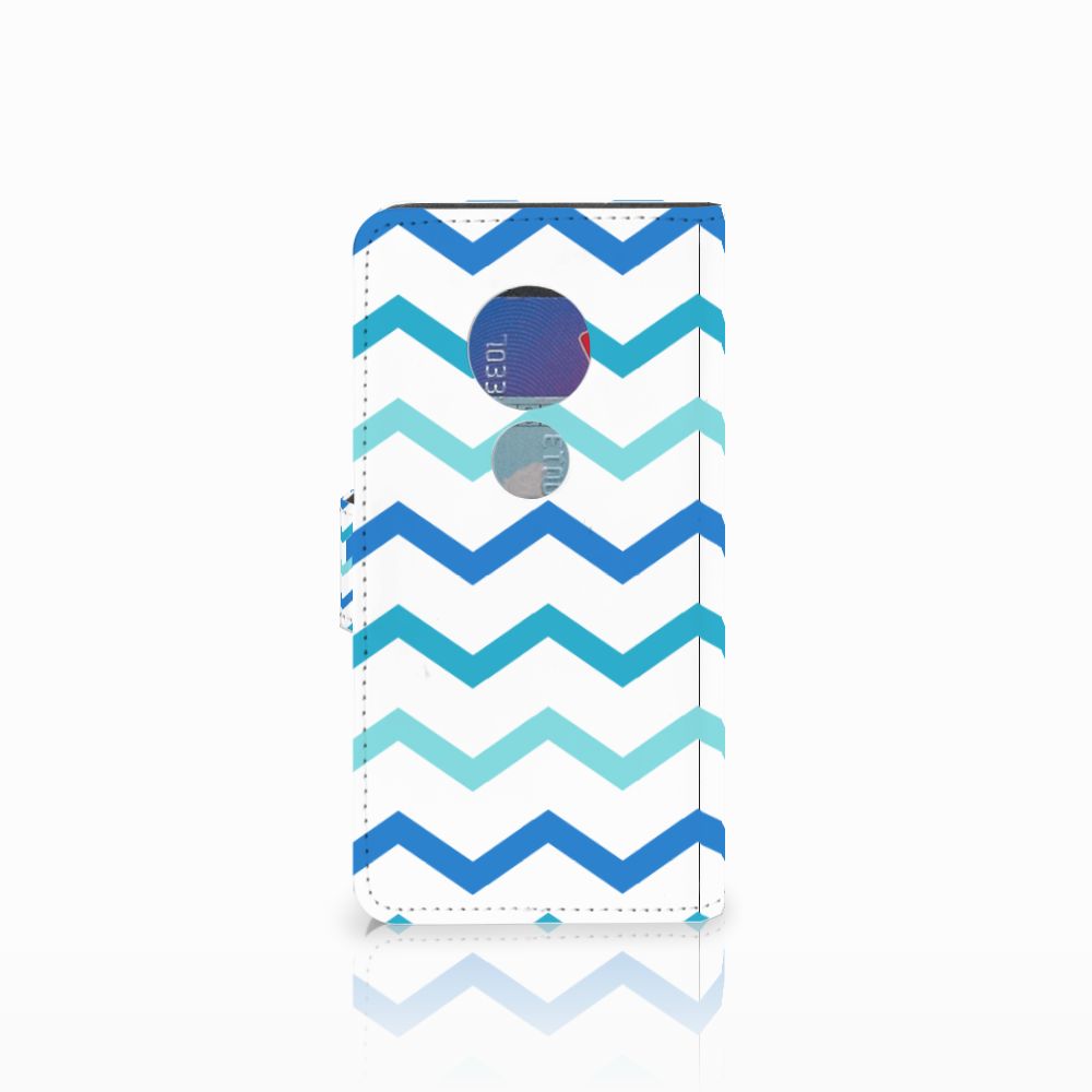 Motorola Moto G7 Play Telefoon Hoesje Zigzag Blauw