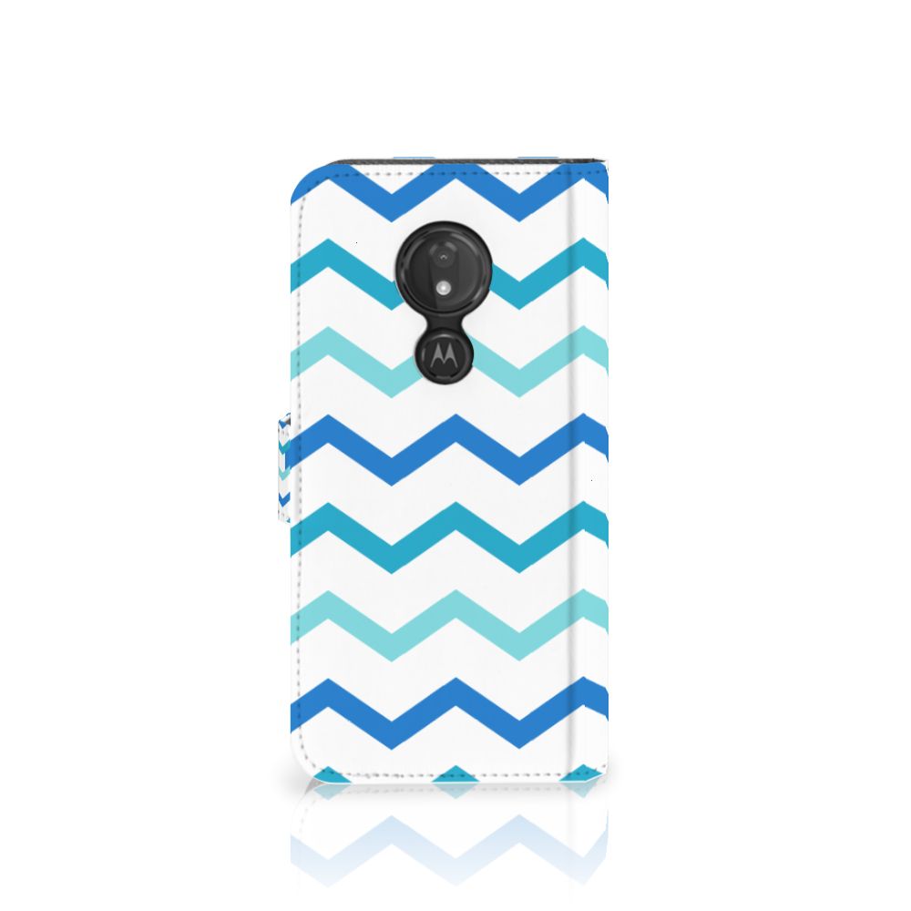 Motorola Moto G7 Power Telefoon Hoesje Zigzag Blauw