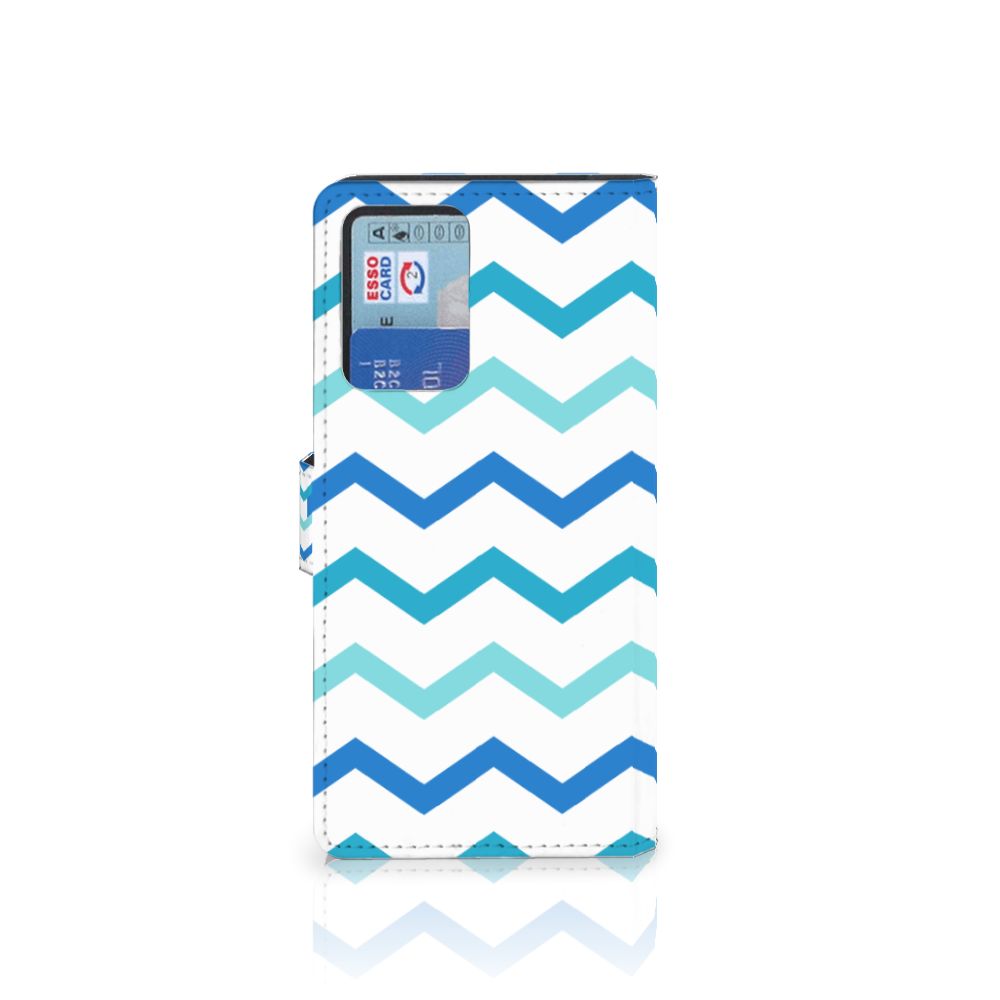 Xiaomi Redmi Note 10 Pro Telefoon Hoesje Zigzag Blauw