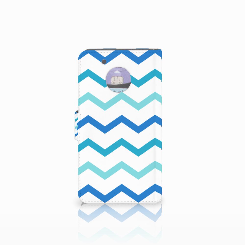 Motorola Moto G5 Telefoon Hoesje Zigzag Blauw