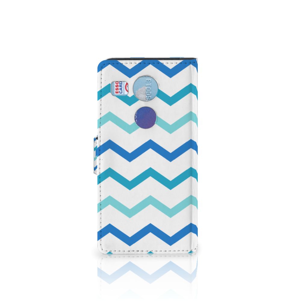 LG Nexus 5X Telefoon Hoesje Zigzag Blauw