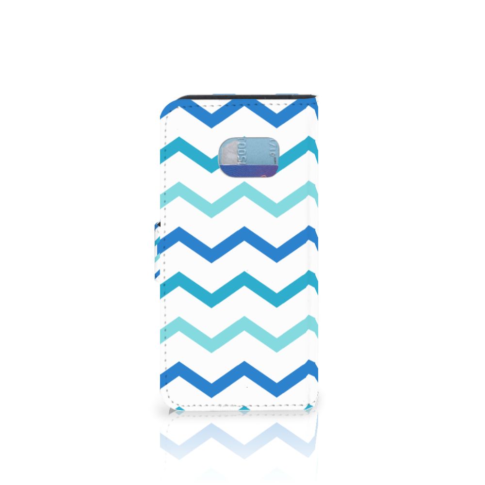 Samsung Galaxy S6 Edge Telefoon Hoesje Zigzag Blauw