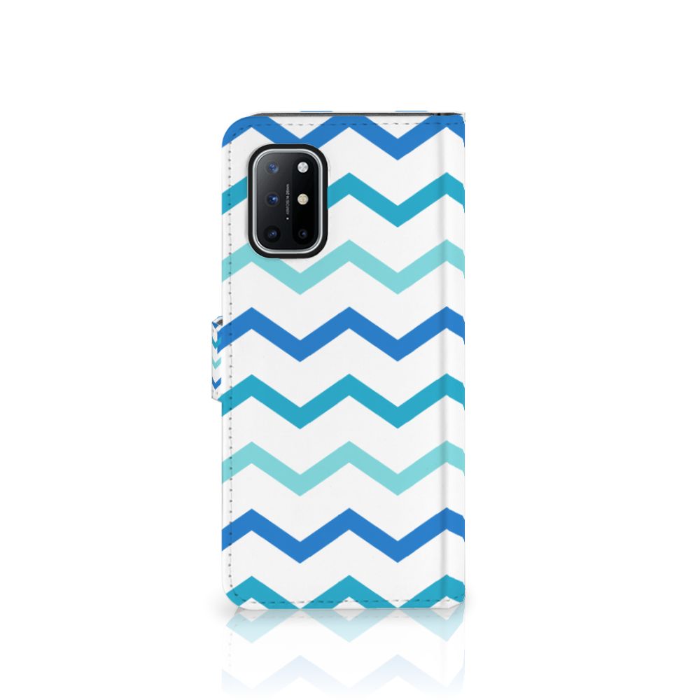 OnePlus 8T Telefoon Hoesje Zigzag Blauw