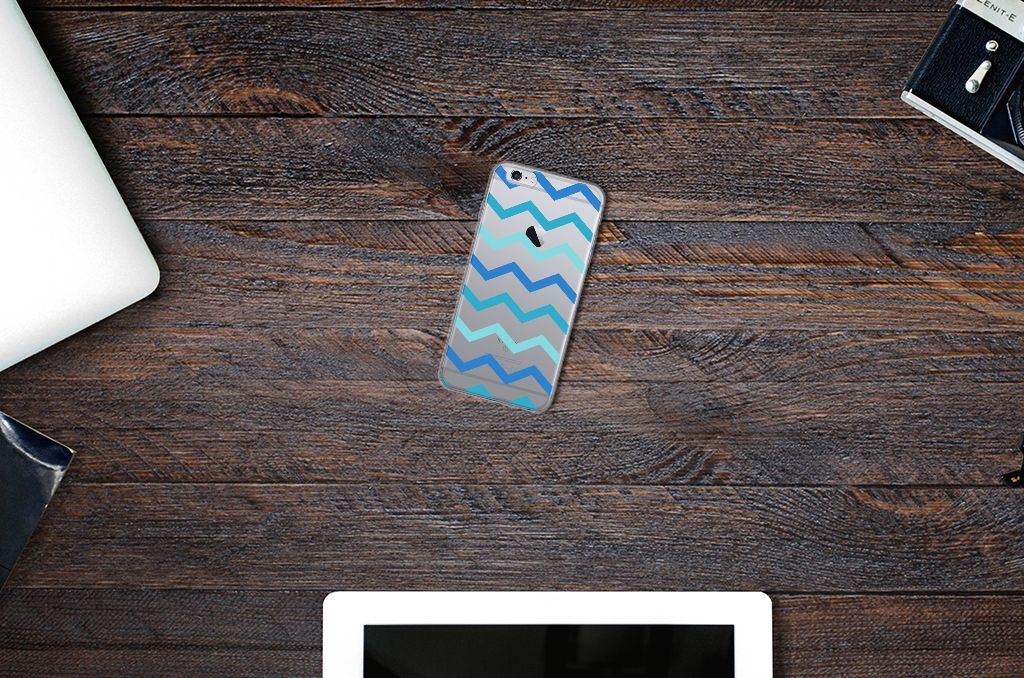 Apple iPhone 6 | 6s TPU bumper Zigzag Blauw