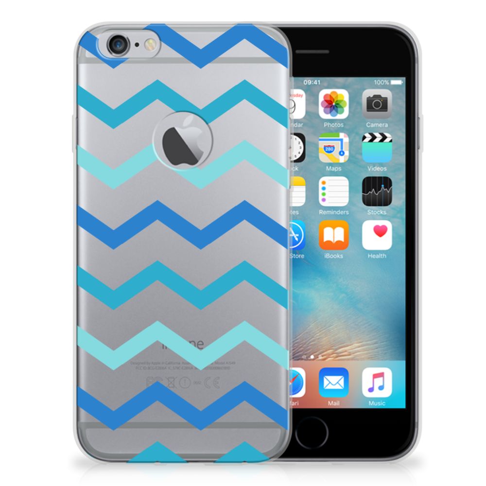 Apple iPhone 6 Plus | 6s Plus TPU bumper Zigzag Blauw