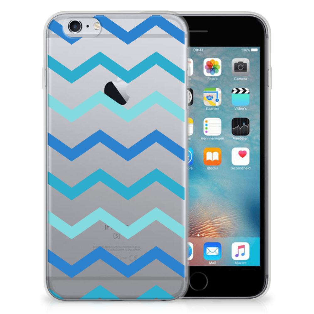 Apple iPhone 6 | 6s Uniek TPU Hoesje Zigzag Blauw