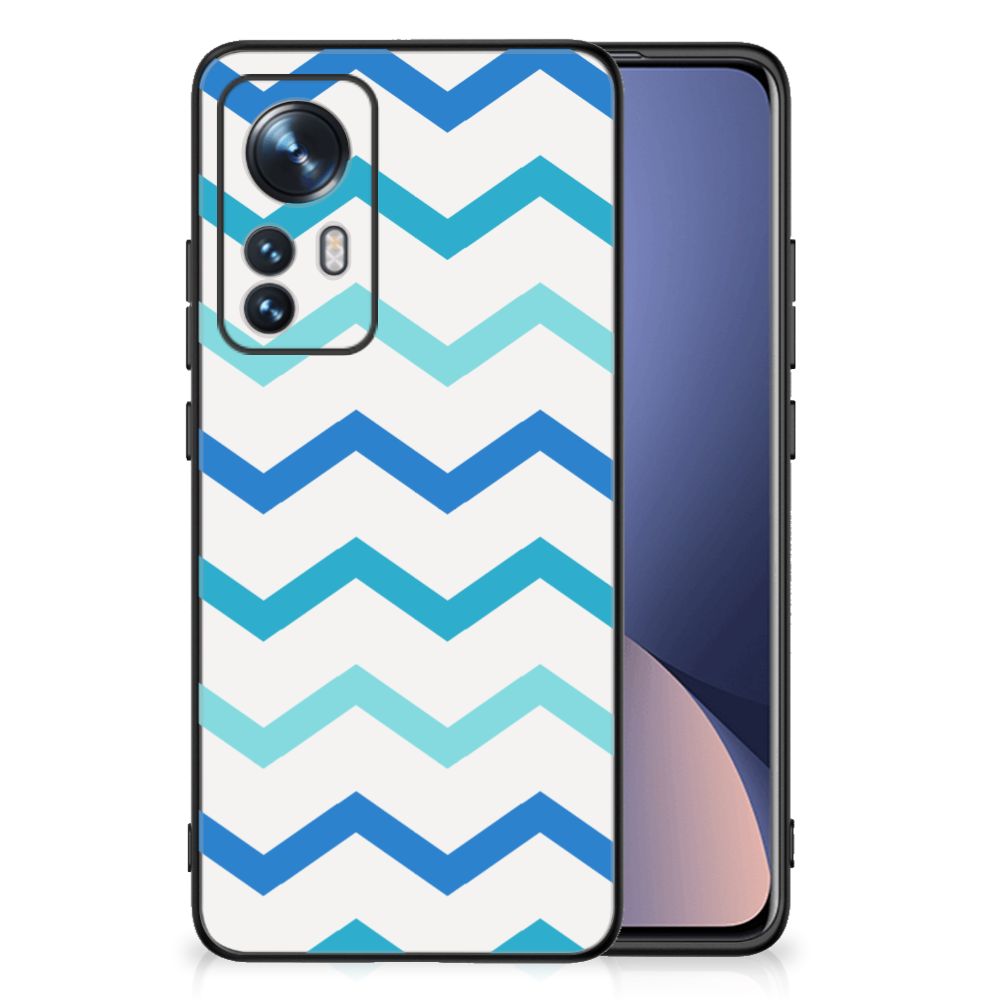 Xiaomi 12 | 12X Back Case Zigzag Blauw