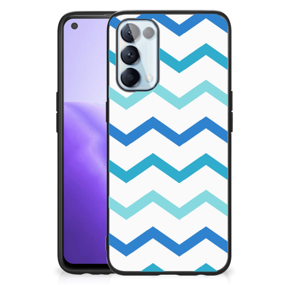 OPPO Reno5 5G | Find X3 Lite Back Case Zigzag Blauw