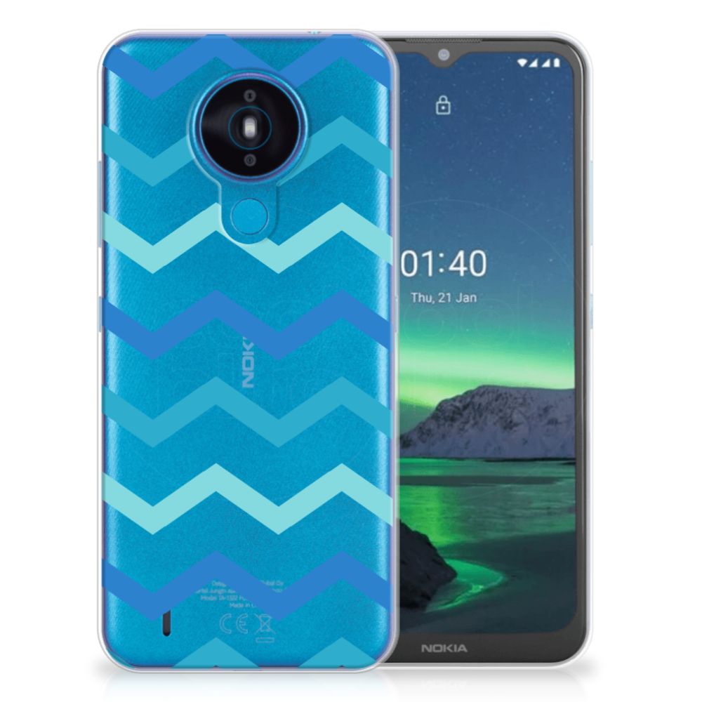 Nokia 1.4 TPU bumper Zigzag Blauw
