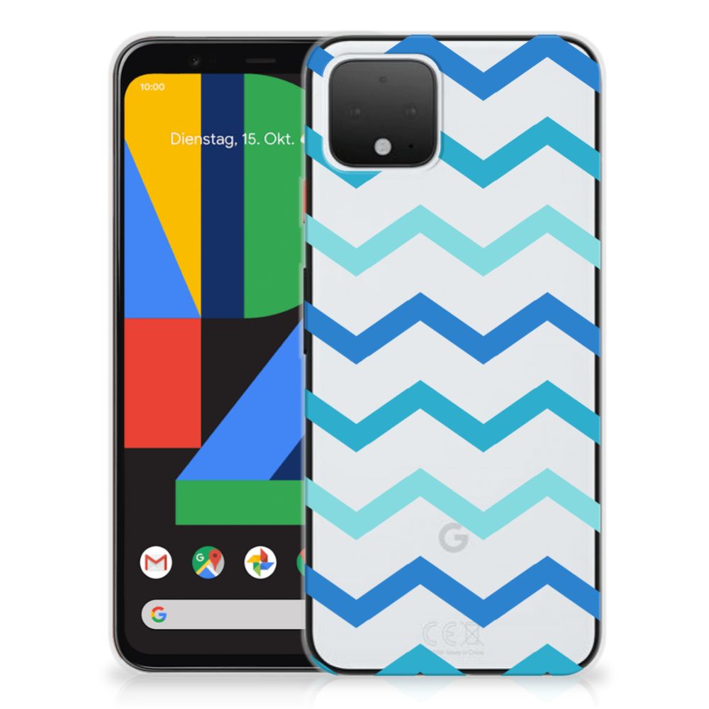 Google Pixel 4 TPU bumper Zigzag Blauw