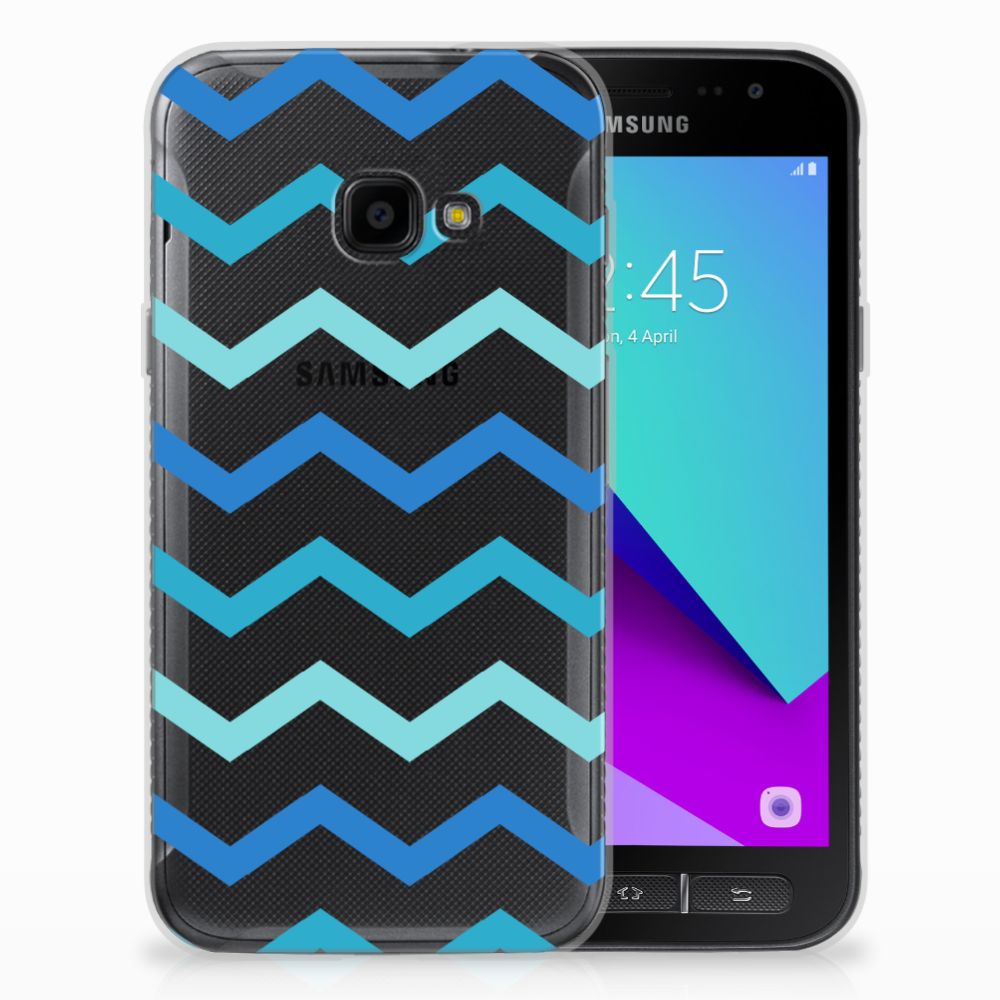 Samsung Galaxy Xcover 4 | Xcover 4s TPU bumper Zigzag Blauw