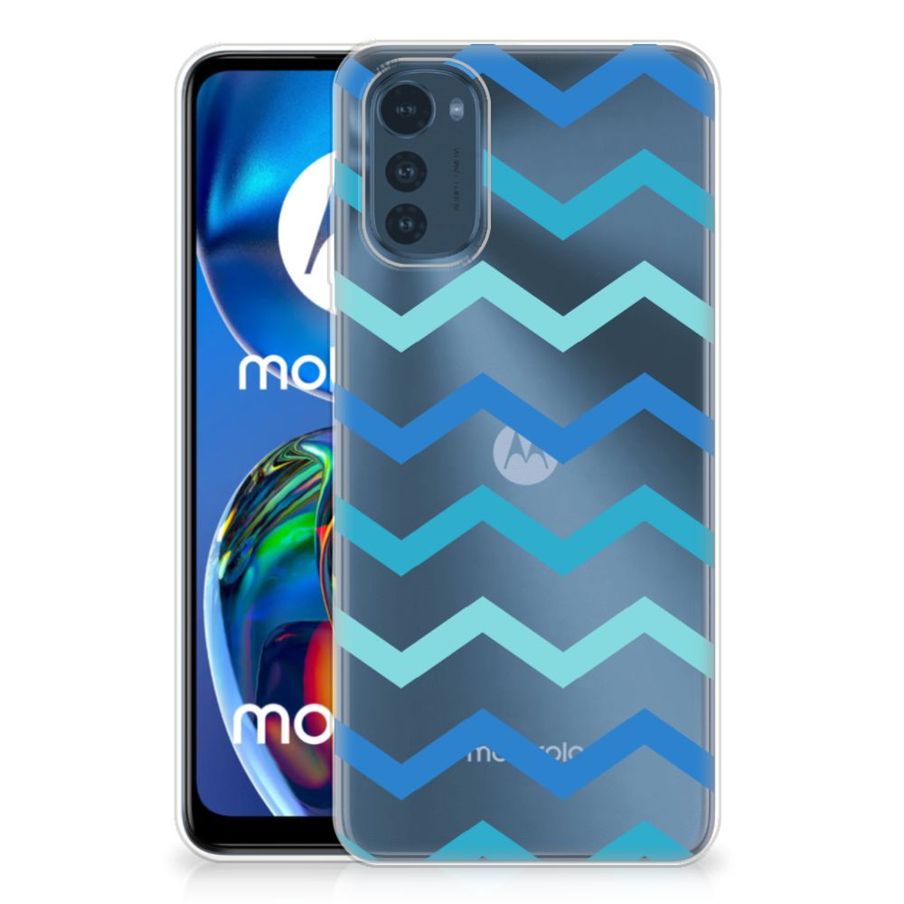 Motorola Moto E32/E32s TPU bumper Zigzag Blauw