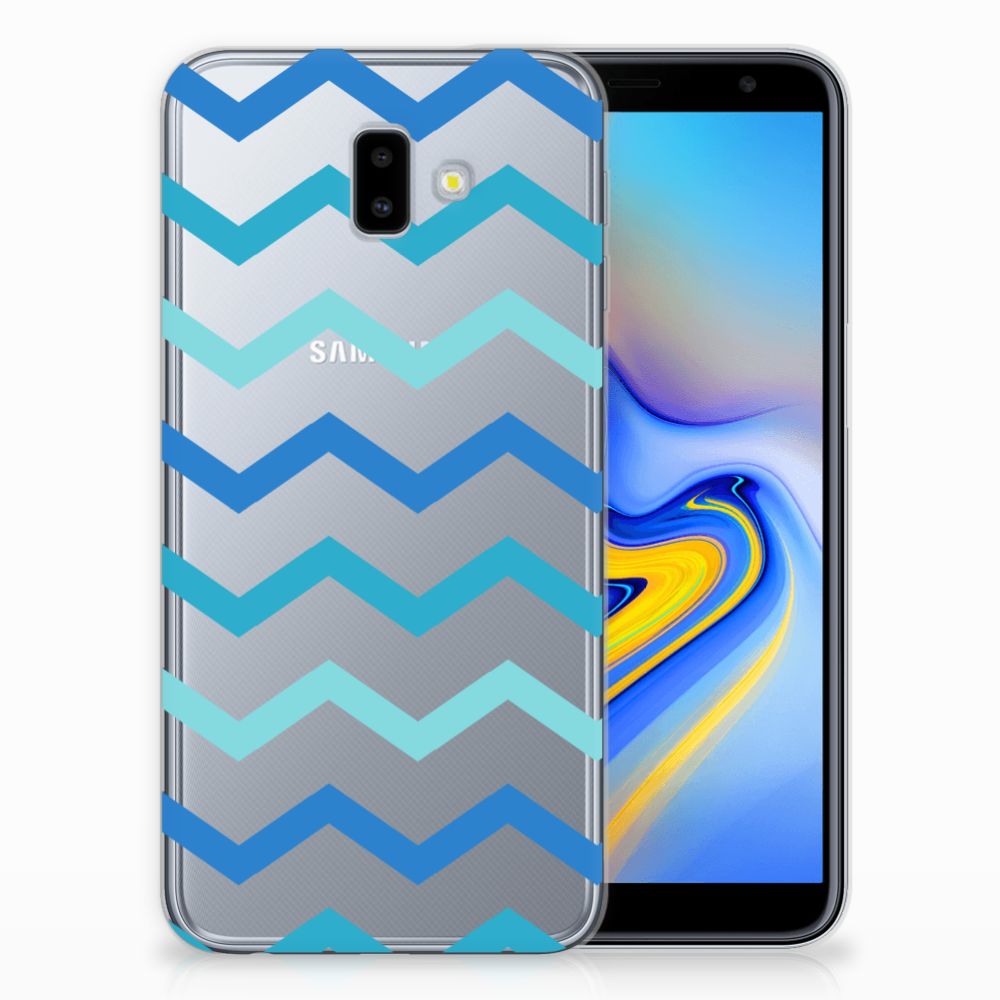 Samsung Galaxy J6 Plus (2018) TPU bumper Zigzag Blauw