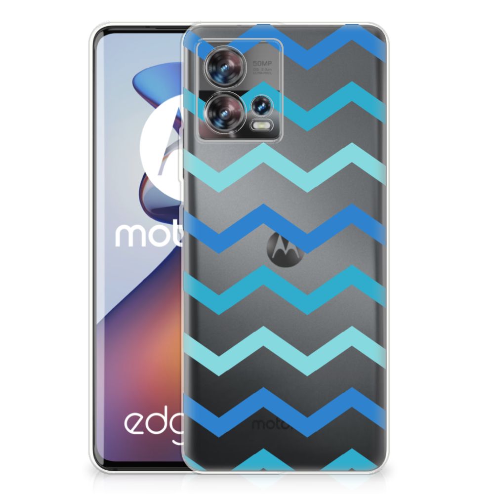 Motorola Edge 30 Fusion TPU bumper Zigzag Blauw