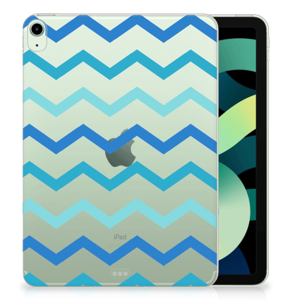iPad Air (2020-2022) 10.9 inch Hippe Hoes Zigzag Blauw