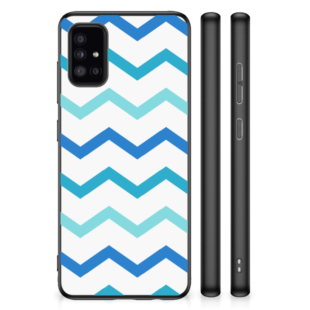 Samsung Galaxy A51 Bumper Case Zigzag Blauw