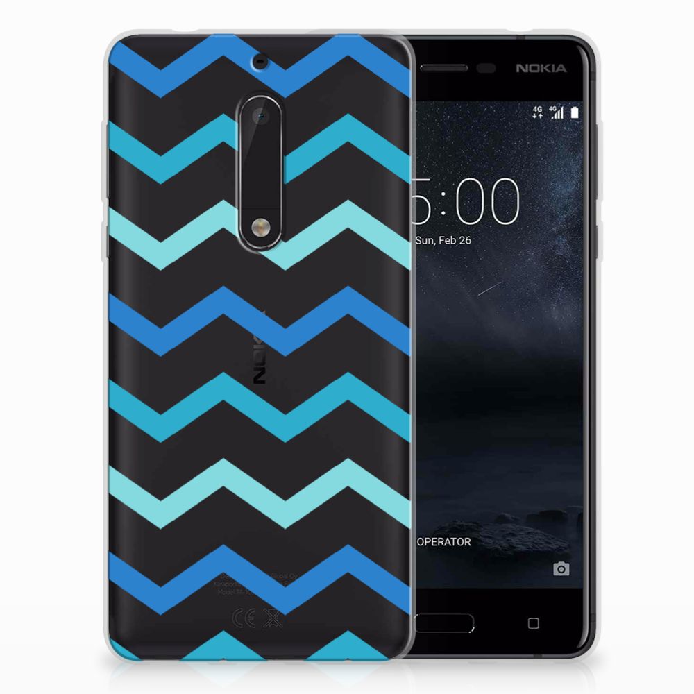 Nokia 5 TPU bumper Zigzag Blauw