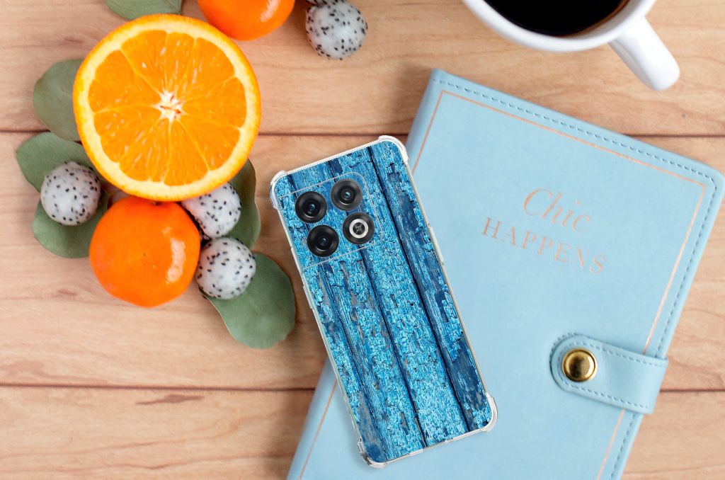 OnePlus 10 Pro Stevig Telefoonhoesje Wood Blue