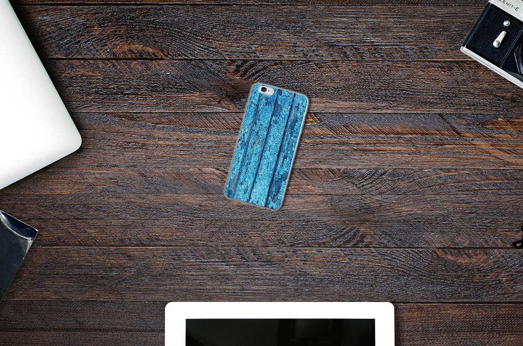 Apple iPhone 6 | 6s Bumper Hoesje Wood Blue
