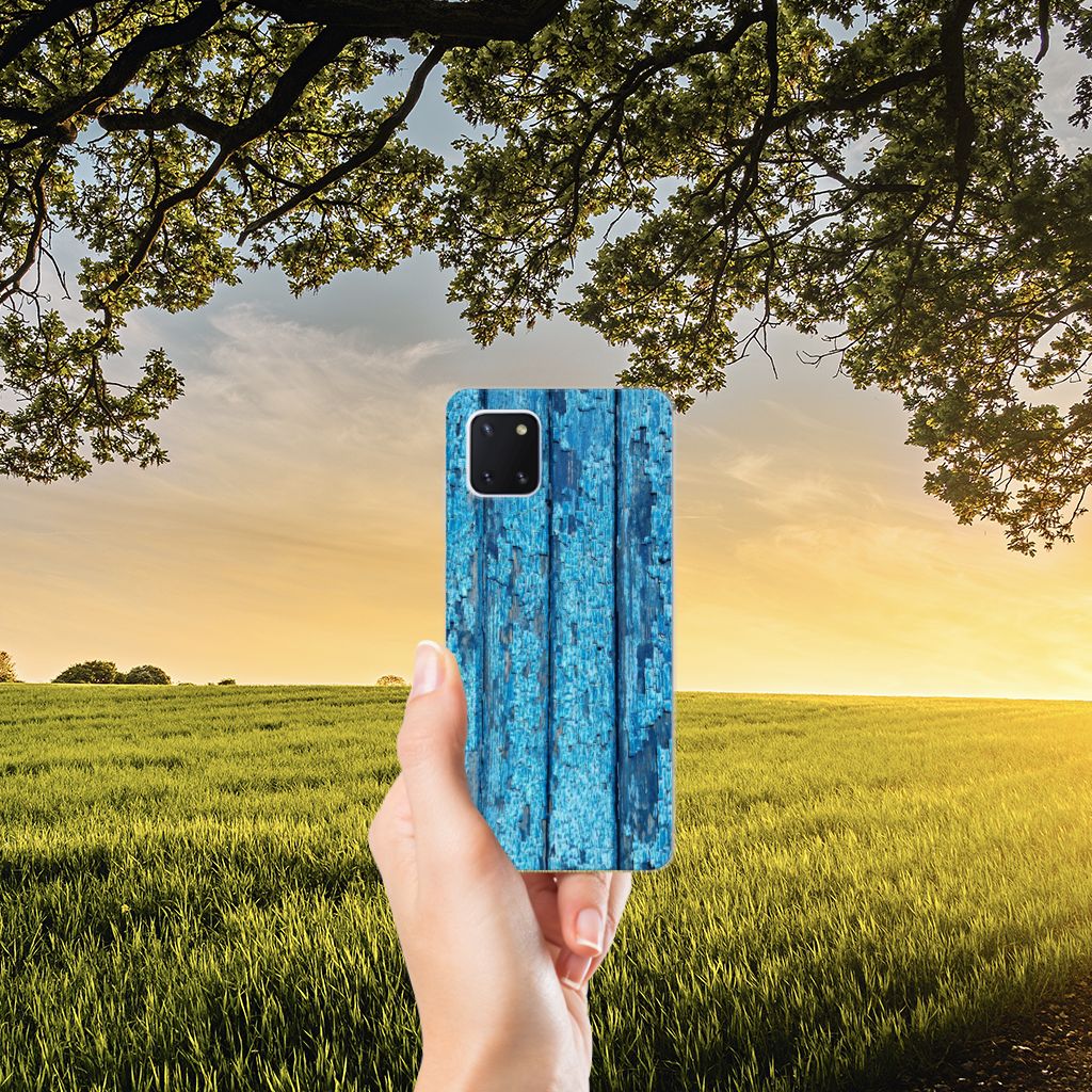 Samsung Galaxy Note 10 Lite Bumper Hoesje Wood Blue