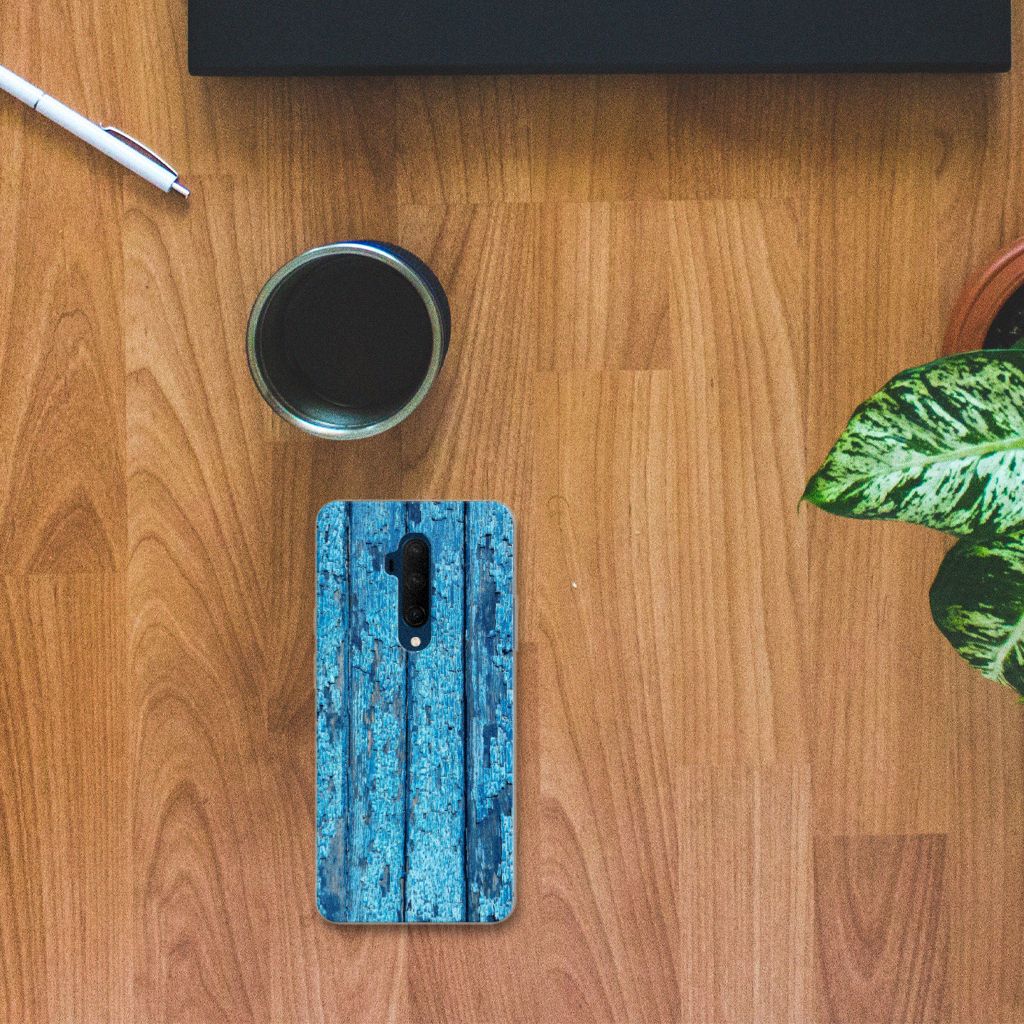 OnePlus 7T Pro Bumper Hoesje Wood Blue