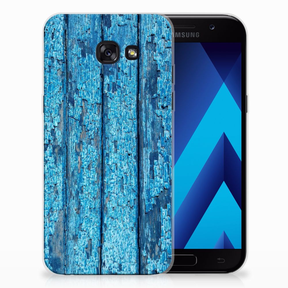 Samsung Galaxy A5 2017 Bumper Hoesje Wood Blue